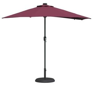 Nowoczesny parasol ogrodowy z lampkami LED, składany, bordeaux czerwony