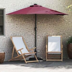 Nowoczesny parasol ogrodowy z lampkami LED, składany, bordeaux czerwony