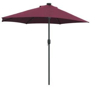 Nowoczesny parasol ogrodowy z lampkami LED, składany, bordeaux czerwony
