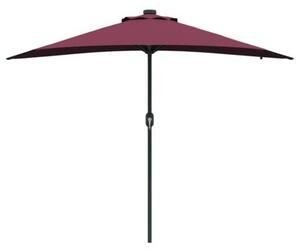 Nowoczesny parasol ogrodowy z lampkami LED, składany, bordeaux czerwony