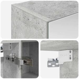 Szafka z lustrem do łazienki betonowy szary 60 x 14,5 x 70 cm