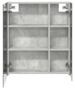 Szafka z lustrem do łazienki betonowy szary 60 x 14,5 x 70 cm