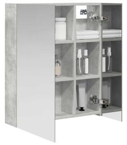 Szafka z lustrem do łazienki betonowy szary 60 x 14,5 x 70 cm