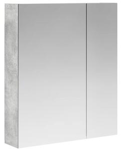 Szafka z lustrem do łazienki betonowy szary 60 x 14,5 x 70 cm