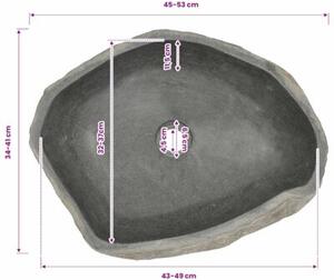 Umywalka z kamienia rzecznego, owalna, (45-53)x(34-41) cm