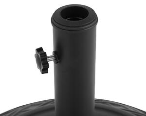 Podstawa pod parasol ogrodowy czarna betonowa okrągła regulowana 23 kg Capaci Beliani