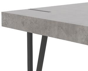 Industrialny stół obiadowy do jadalni 150x90 cm metalowe nogi efekt betonu Adena Beliani