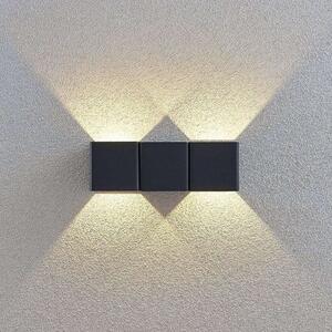 Lindby - Niclas Square LED Ścienna Lampa Ogrodowa Dark Grey Lindby