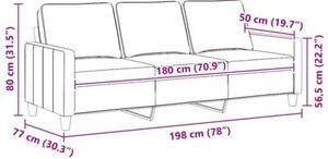 Sofa 3-osobowa, brÄ zowa, 180 cm, tapicerowana tkaninÄ