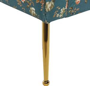 Szezlong leżanka tapicerowany welurowy dwustronny złote nóżki niebieski Nantilly Beliani