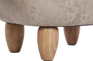 Dziecięca pufa słoń imitacja skóry szary drewniany nóżki ze schowkiem Jumbo Beliani