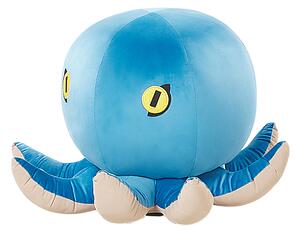 Pufa zwierzak dla dzieci podnóżek ośmiornica welurowa niebieska Octopus Beliani
