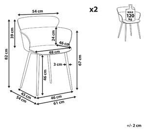 Zestaw 2 krzeseł do jadalni szary metalowe nogi tworzywo sztuczne Sumkley Beliani