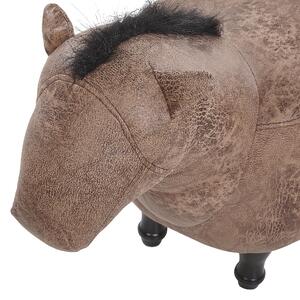 Pufa zwierzak konik do zabawy do pokoju dziecięcego brązowa Horse Beliani