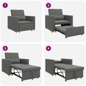 RozkÅadana sofa fotelowa 3-w-1 w ciemno szarym kolorze