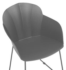 Zestaw 2 krzeseł do jadalni czarny plastikowy metalowe nogi podłokietniki Sylva Beliani