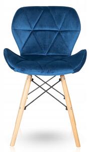 MebleMWM Krzesło skandynawskie ART118 | Welur | Niebieski | Outlet