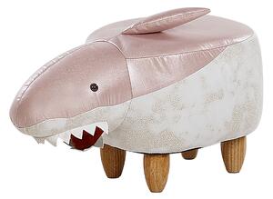 Pufa zwierzak siedzisko dla dziecka ekoskóra drewniane nóżki różowa Shark Beliani