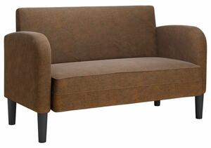 Sofa dwuosobowa brÄ zowa 110 cm sztuczna skÃ³ra
