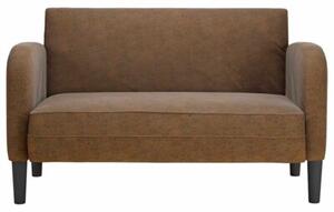 Sofa dwuosobowa brÄ zowa 110 cm sztuczna skÃ³ra