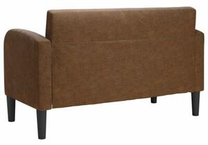 Sofa dwuosobowa brÄ zowa 110 cm sztuczna skÃ³ra