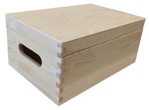 Drewniane uniwersalne pudełko z pokrywką, 30 x 20 x 13 cm