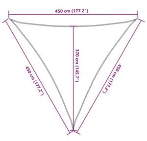 Żagiel przeciwsłoneczny, 160 g/m², biały, 4,5x4,5x4,5m, hdpe
