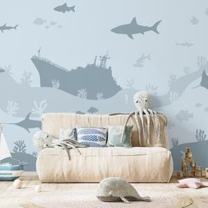 Fototapeta - Sea World, niebieski (196x136 cm)