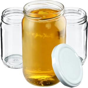 Słoiki Gera 350ml 10szt 66mm + białe wieczka
