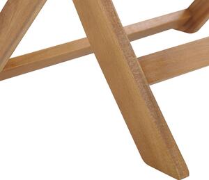 Drewniany zestaw ogrodowy stół 6 krzeseł składanych drewno akacjowe Tolve Beliani