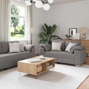 Sofa 3 szt. ciemnoszary tkanina lniana