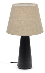 Czarno-beżowa lampa stołowa z tekstylnym kloszem (wys. 60 cm) Torrent – Kave Home