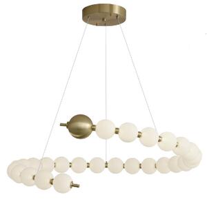 Perla - lampa wisząca 60 cm okrągły LED 24 W nowoczesny dekoracyjny złoty