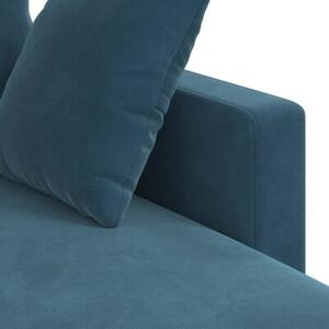Nowoczesna sofa aksamitna w kolorze niebieskim z metalowÄ ramÄ i ergonomicznym projektem