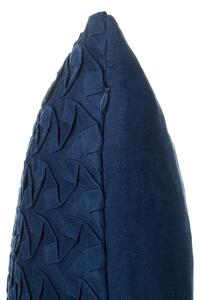 Zestaw 2 nowoczesnych poduszek wzór geometryczny tkanina granatowy 45 x 45 cm Beliani