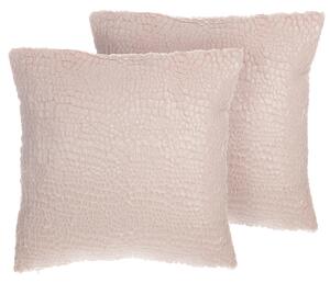 Zestaw 2 poduszek dekoracyjnych łuski poduszka jasiek różowa Peony Beliani