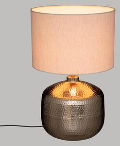 Lampa z beżowym abażurem Kais, metalowa podstawa, wys. 52 cm