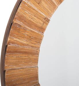 Lustro w drewnianej ramie, jodła, Ø 83 cm