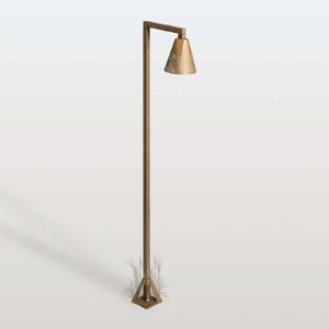 Moretti Luce Słupek oświetleniowy LED Silva Disk, brązowy / mosiężny, mosiądz, dworkowy / rustykalny