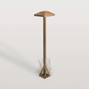 Moretti Luce Słupek oświetleniowy LED Aura Edge, wysokość 50 cm, mosiądz postarzany Edge, brązowy / mosiężny, mosiądz, dworkowy / rustykalny