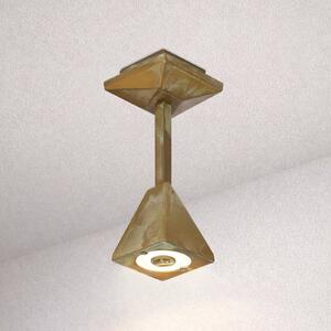 Moretti Luce Zewnętrzna lampa sufitowa zewnętrzna LED Silva Edge, wysokość 26 cm, mosiądz Edge, brązowy / mosiężny, mosiądz, dworkowy / rustykalny