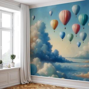 Fototapeta - Balony w chmurach (196x136 cm)