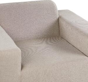 Zestaw 2 foteli ogrodowych tapicerowanych odporny na UV beżowy białe nóżki Rovigo Beliani