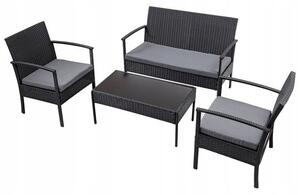 Meble ogrodowe rattanowe zestaw stół sofa i fotele
