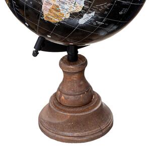 Globus dekoracyjny retro, drewniany, 32 cm