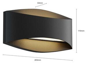 Lindby - Evric LED Ścienna Lampa Ogrodowa L20,3 Black Lindby