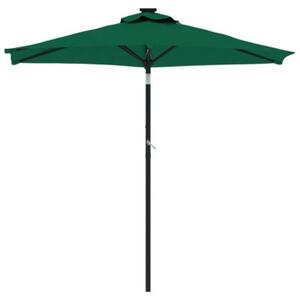 Parasol ogrodowy na stalowym słupku, zielony, 225x225x212 cm