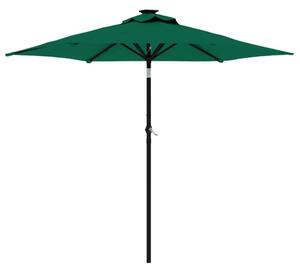 Parasol ogrodowy na stalowym słupku, zielony, 225x225x212 cm