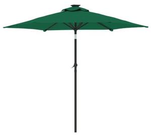 Parasol ogrodowy na stalowym słupku, zielony, 225x225x212 cm