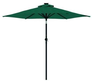 Parasol ogrodowy na stalowym słupku, zielony, 225x225x212 cm
